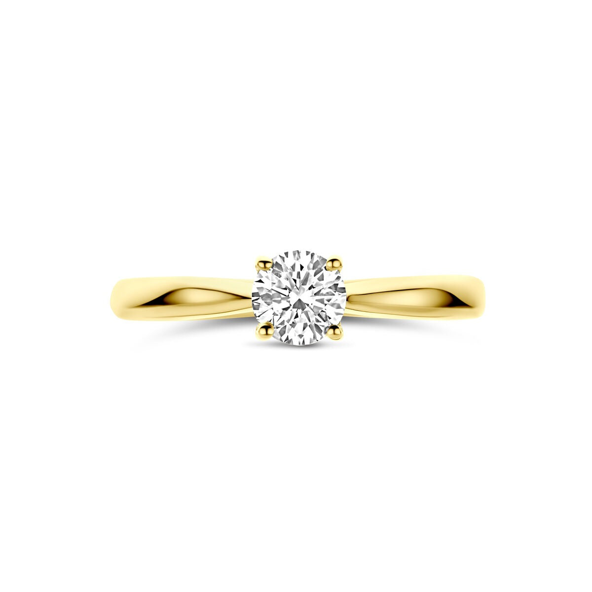 Anillo de oro amarillo de 14k con diamante cultivado en laboratorio de 0.50ct