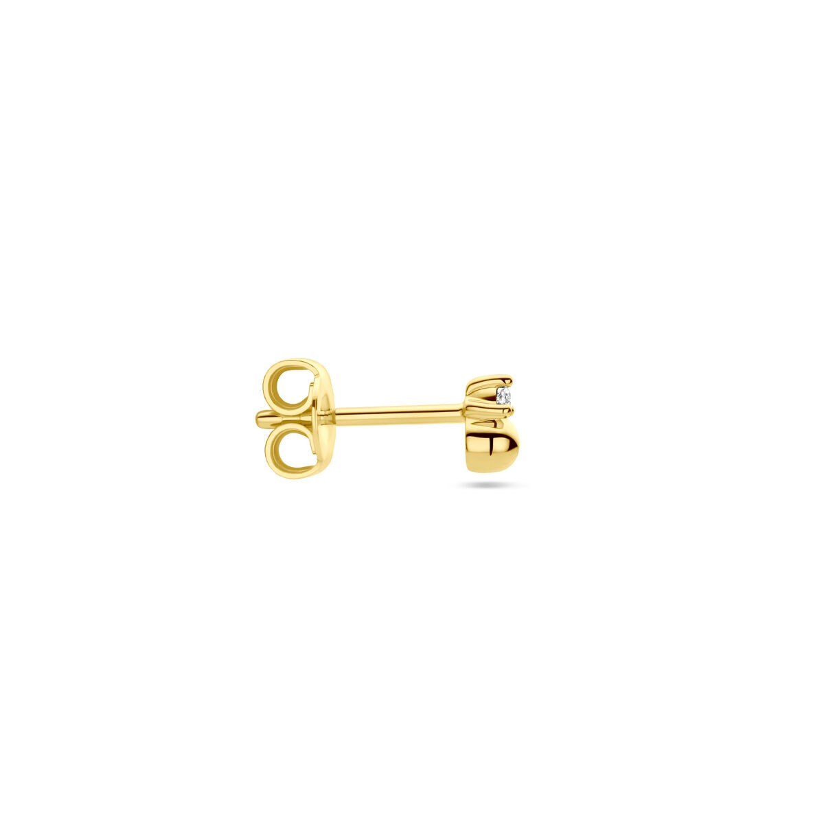 Pendiente de botón de oro amarillo con diamante – vendido por unidad