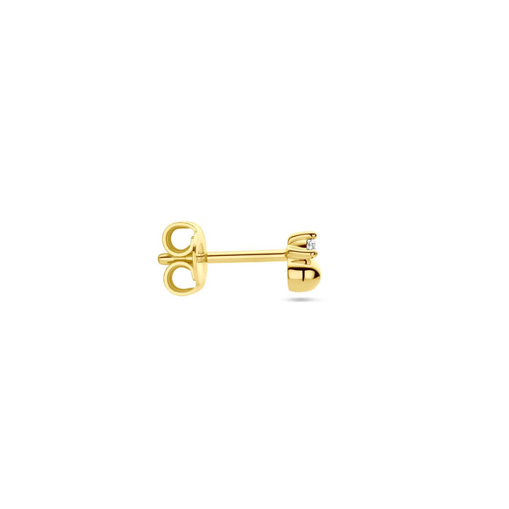 14k Geelgouden oorknop met diamant – per stuk verkocht