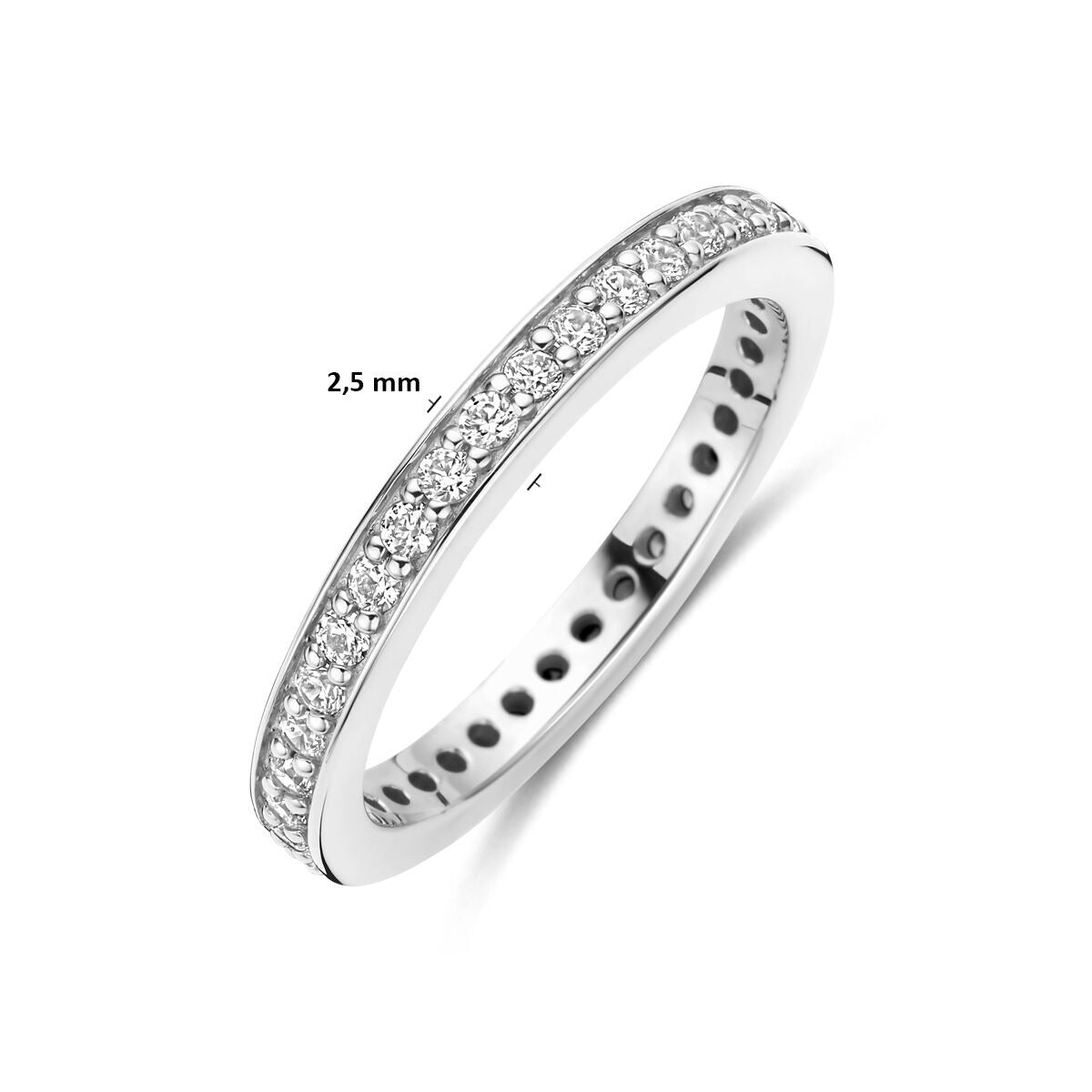 Anillo de plata 925 rodiado con circonita 2.5 mm