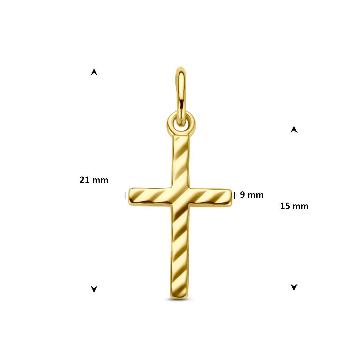 colgante de oro amarillo con cruz
