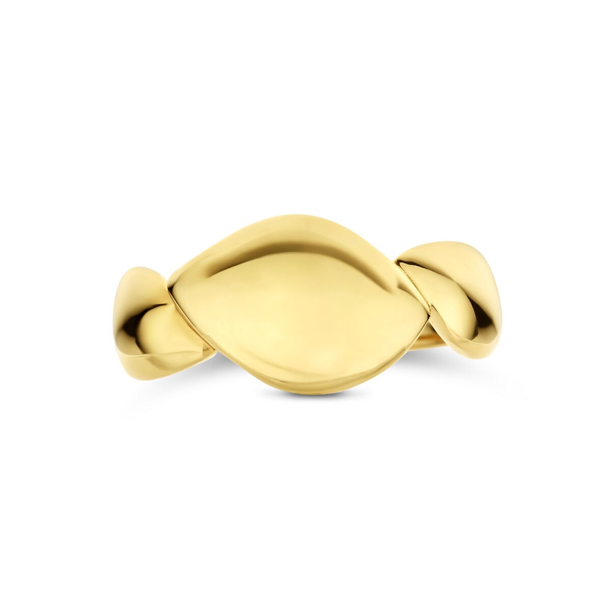 Anillo de mujer de oro amarillo con banda ancha