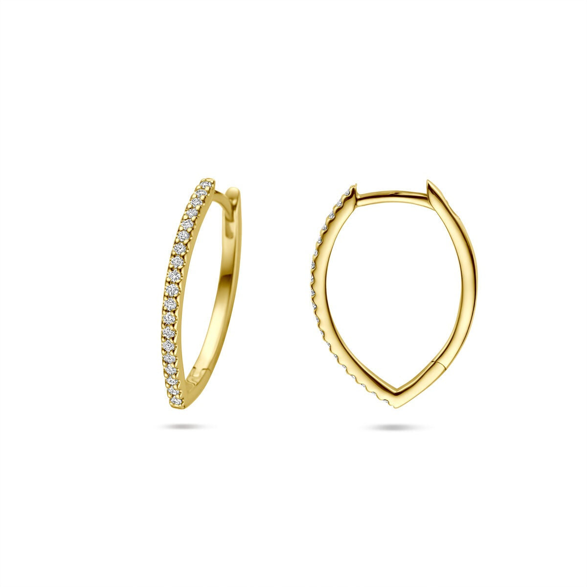 Aros de oro con diamante - oro amarillo de 14k
