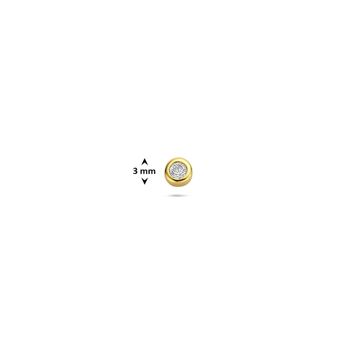 Piercing chapado en oro de plata 925 con circonita redonda