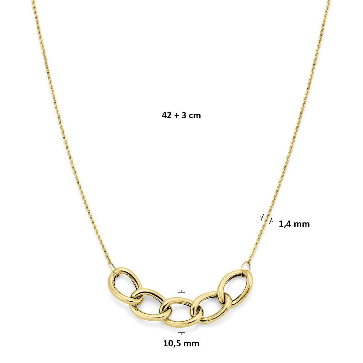 14k Geelgouden anker collier