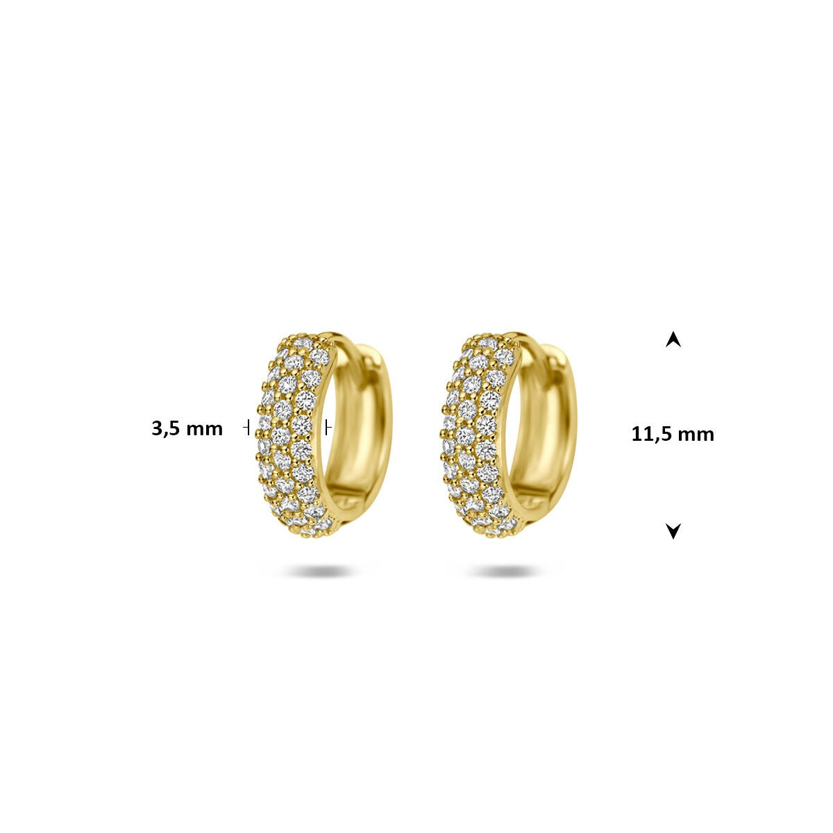 Aros de oro amarillo de 14k con circonitas