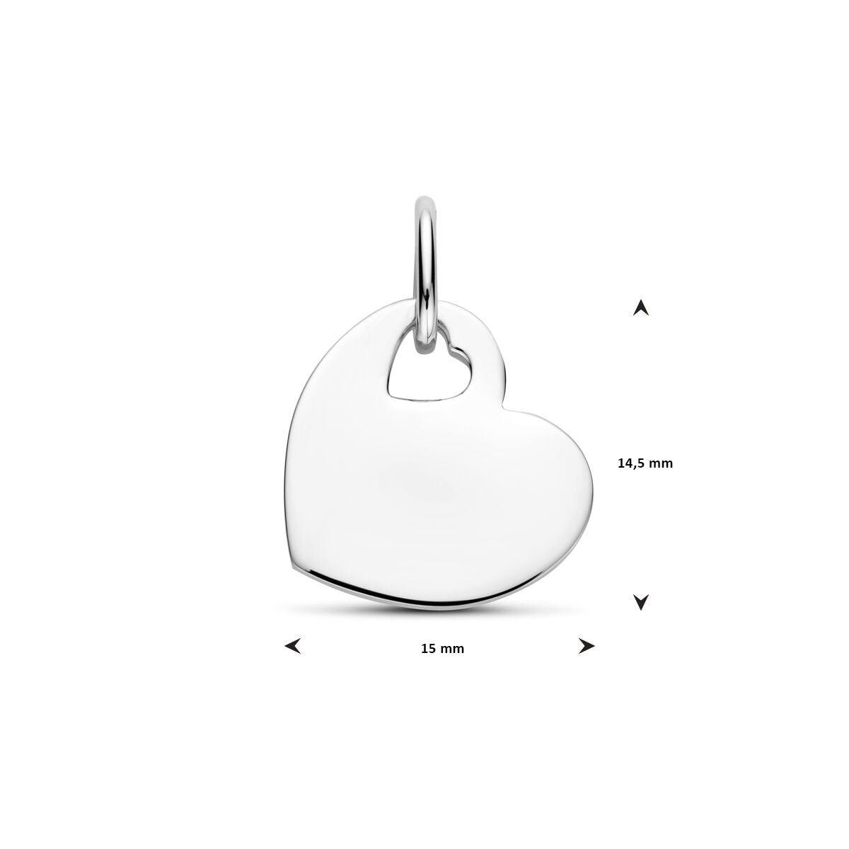 Colgante de grabado en forma de corazón de plata - plata 925 rodiada