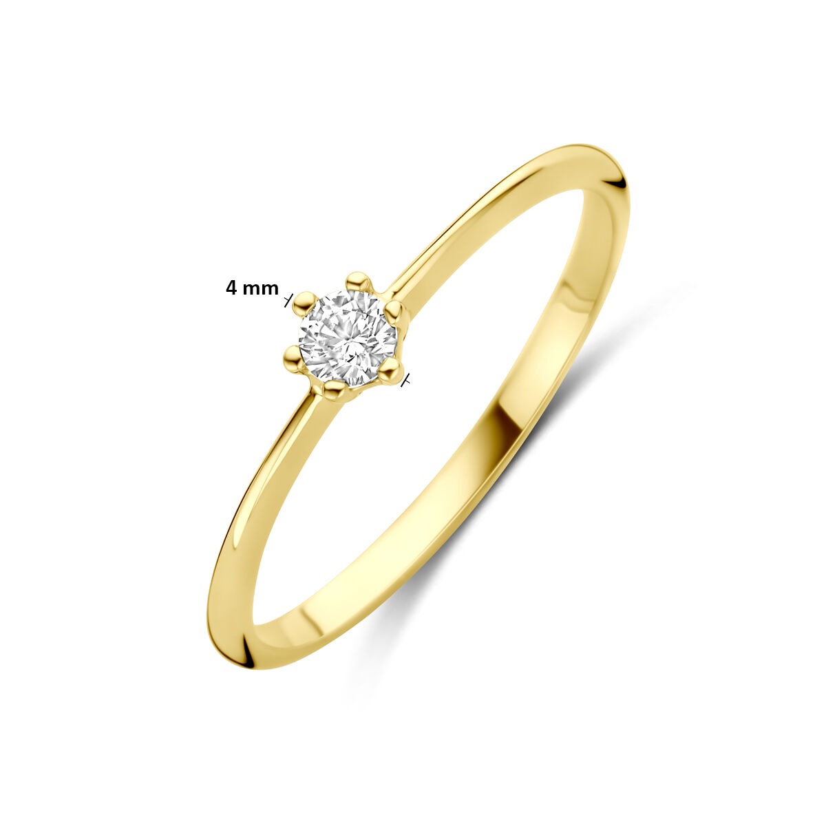 Anillo de mujer en oro amarillo con circonitas – 14k oro amarillo