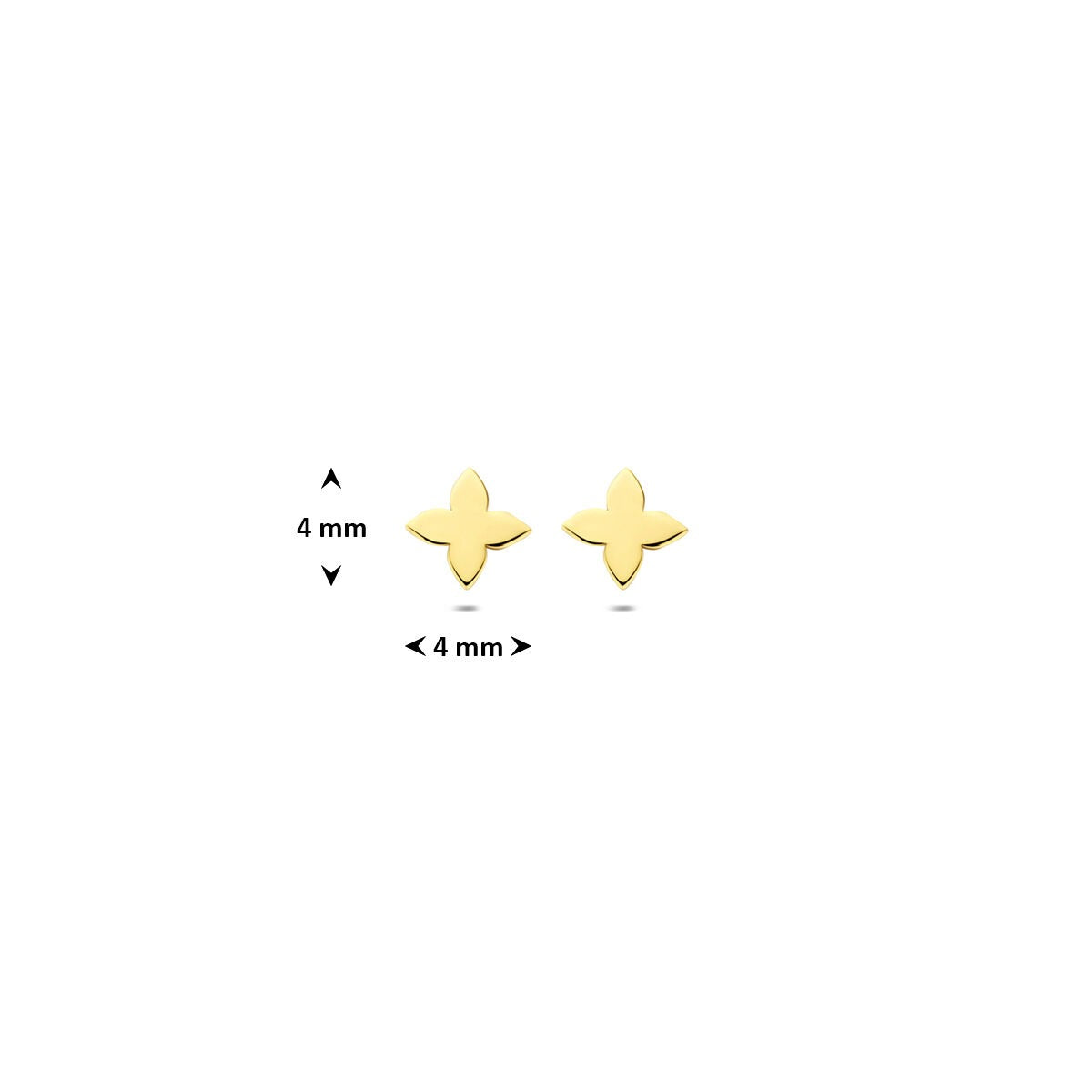 Pendientes de botón de oro amarillo de 14k