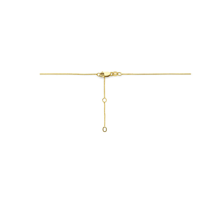 14k Geelgouden collier met roze topaas in hartvorm