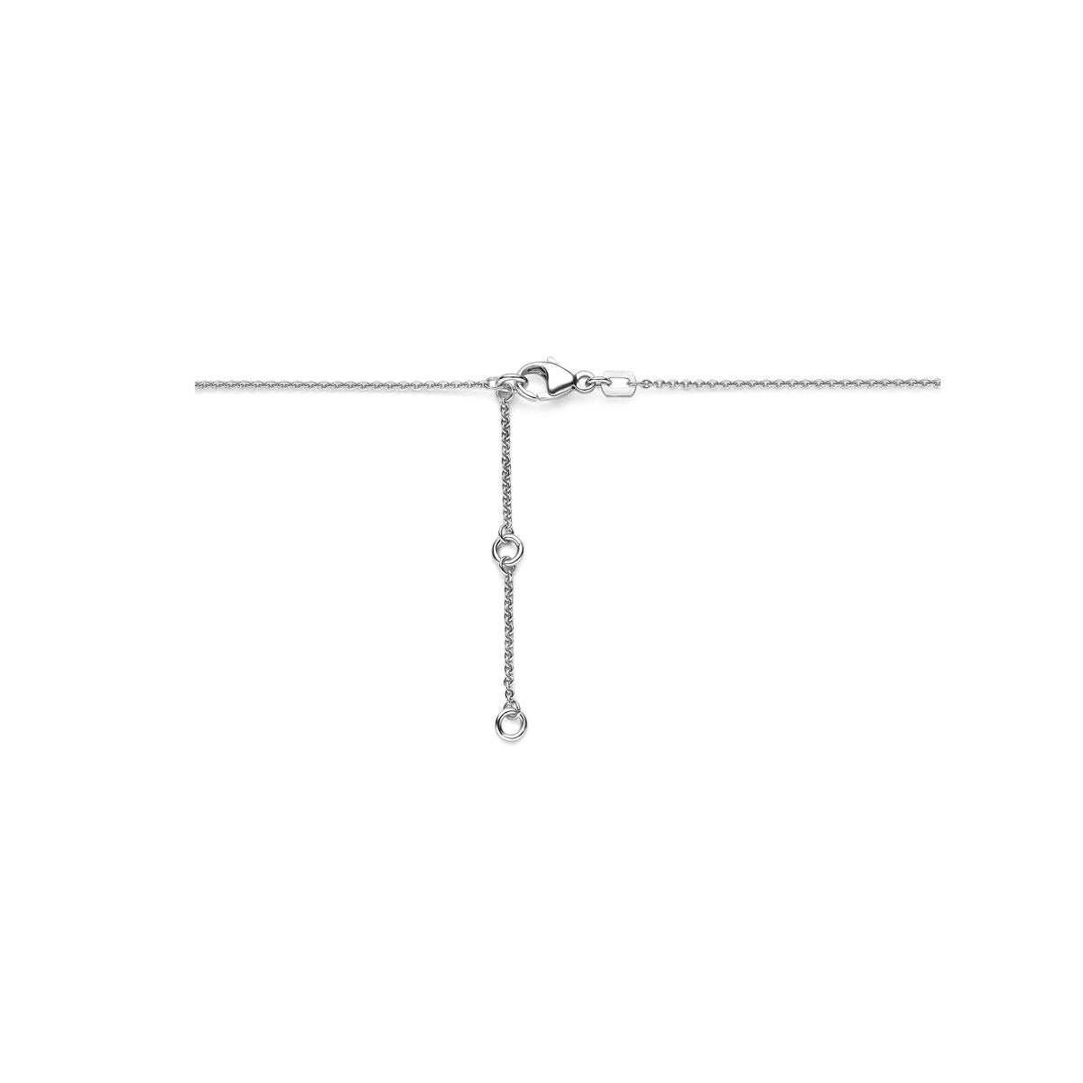 Collar de plata con cruz y circonitas – ajustable 41-45 cm