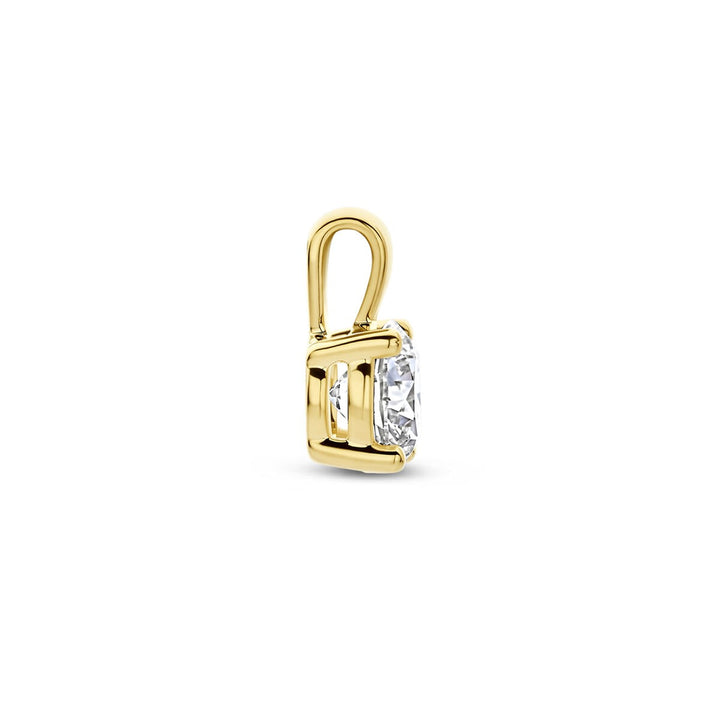 14k Geelgouden hanger met lab grown diamant – 0.25 ct briljant geslepen
