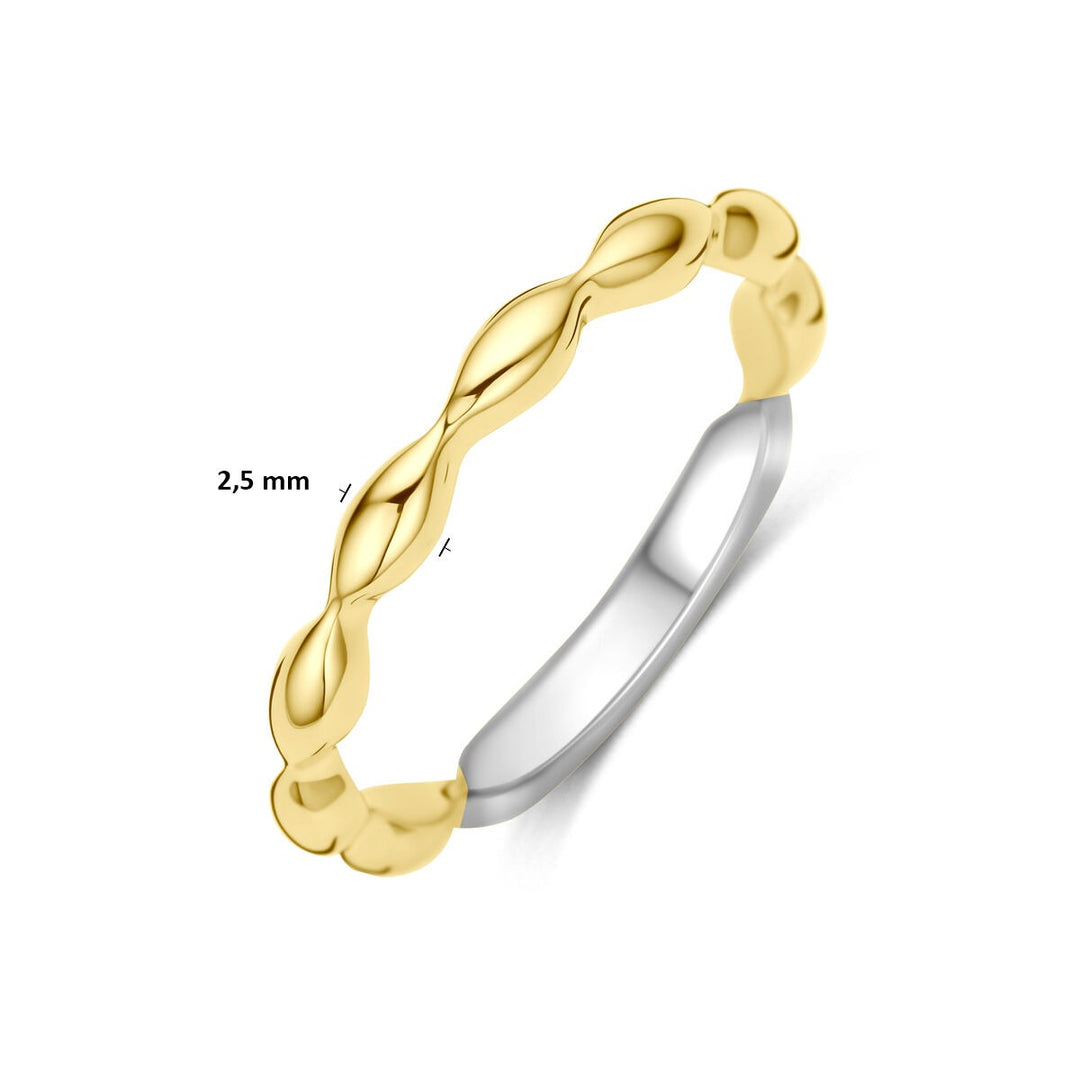 Verguld en Gerhodineerd 925 Zilveren Ring 2,5 mm
