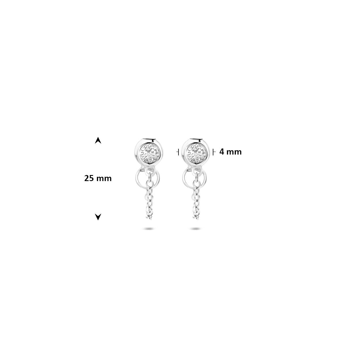 Pendientes de plata con circonitas – plata 925 rodiada