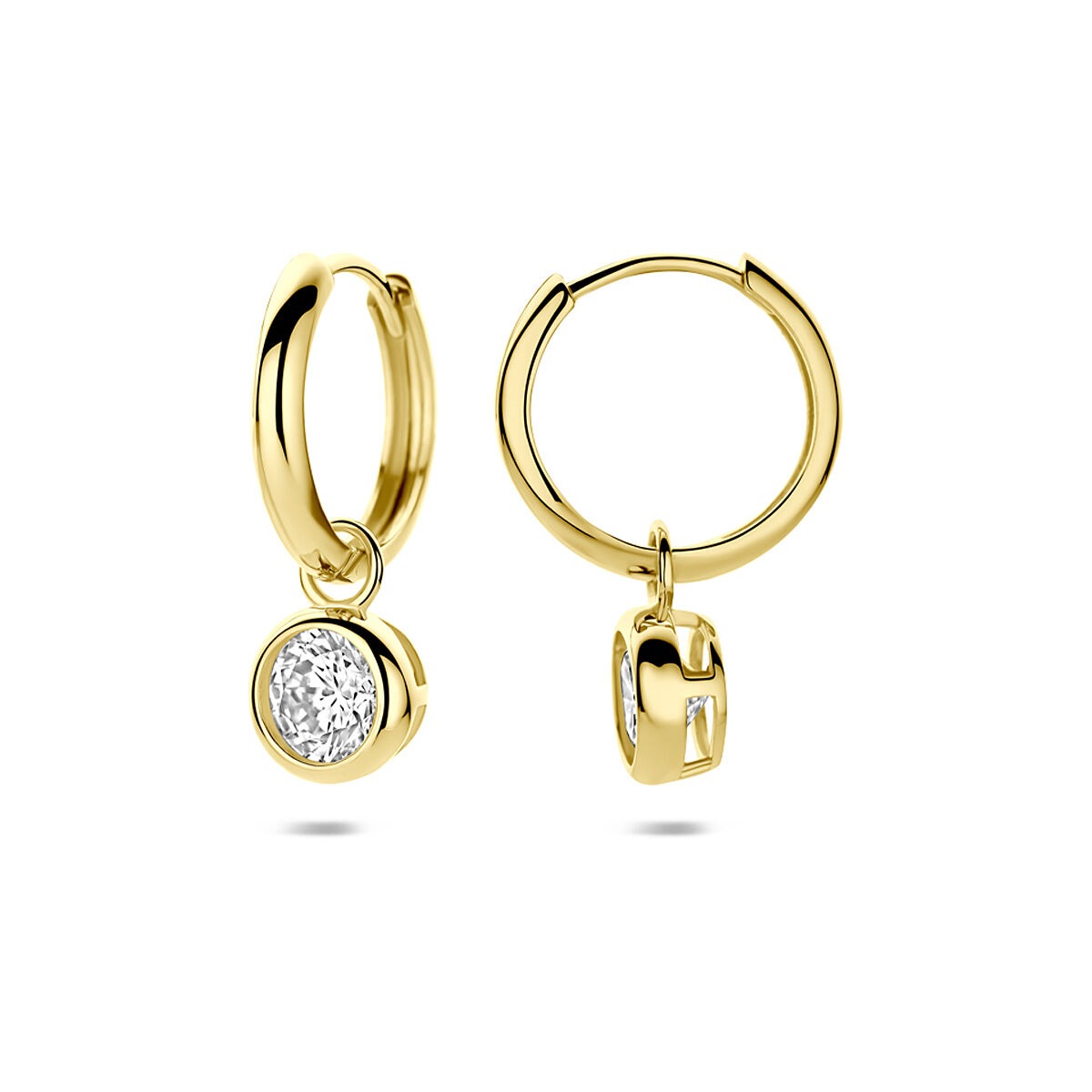 Aros de oro con circonitas – 9k color oro amarillo