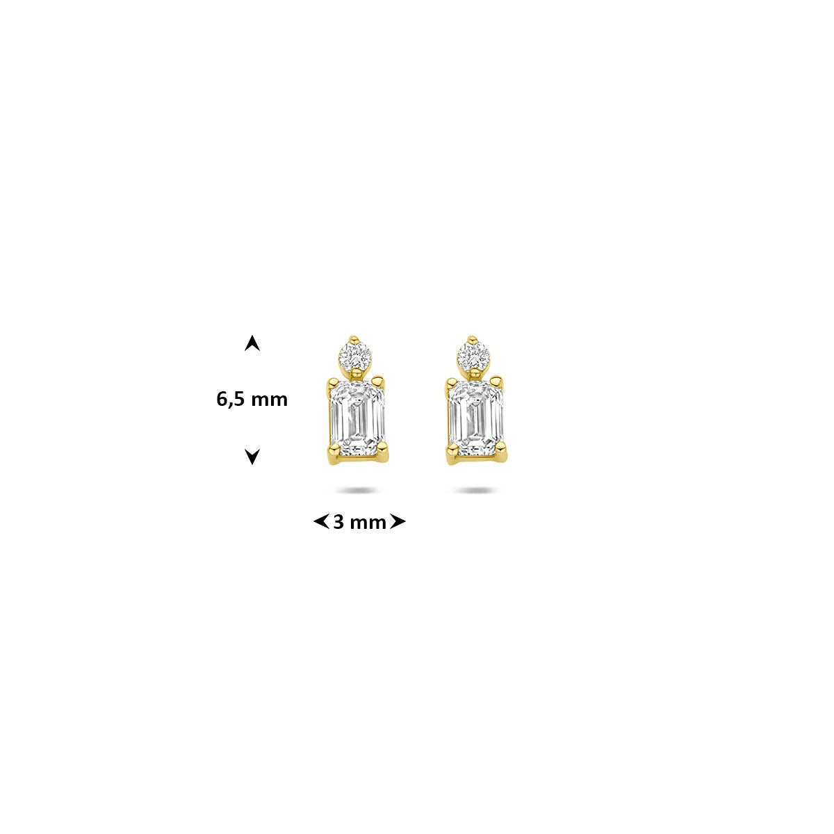 Pendientes de botón de oro amarillo con diamante cultivado en laboratorio