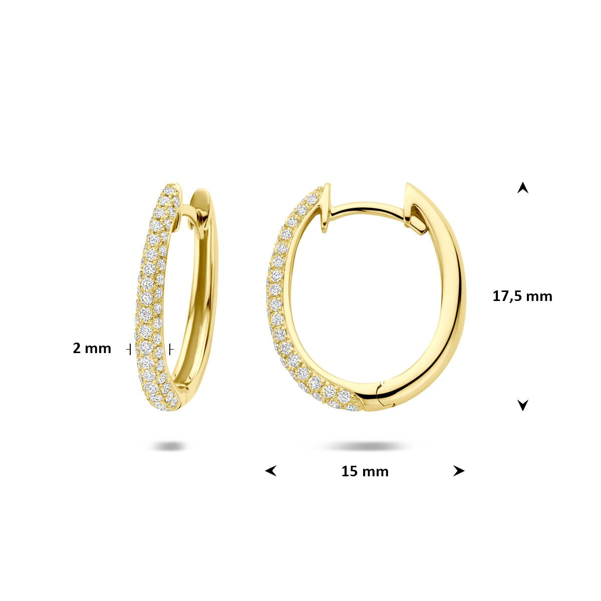 Aros de oro de 14k con diamante