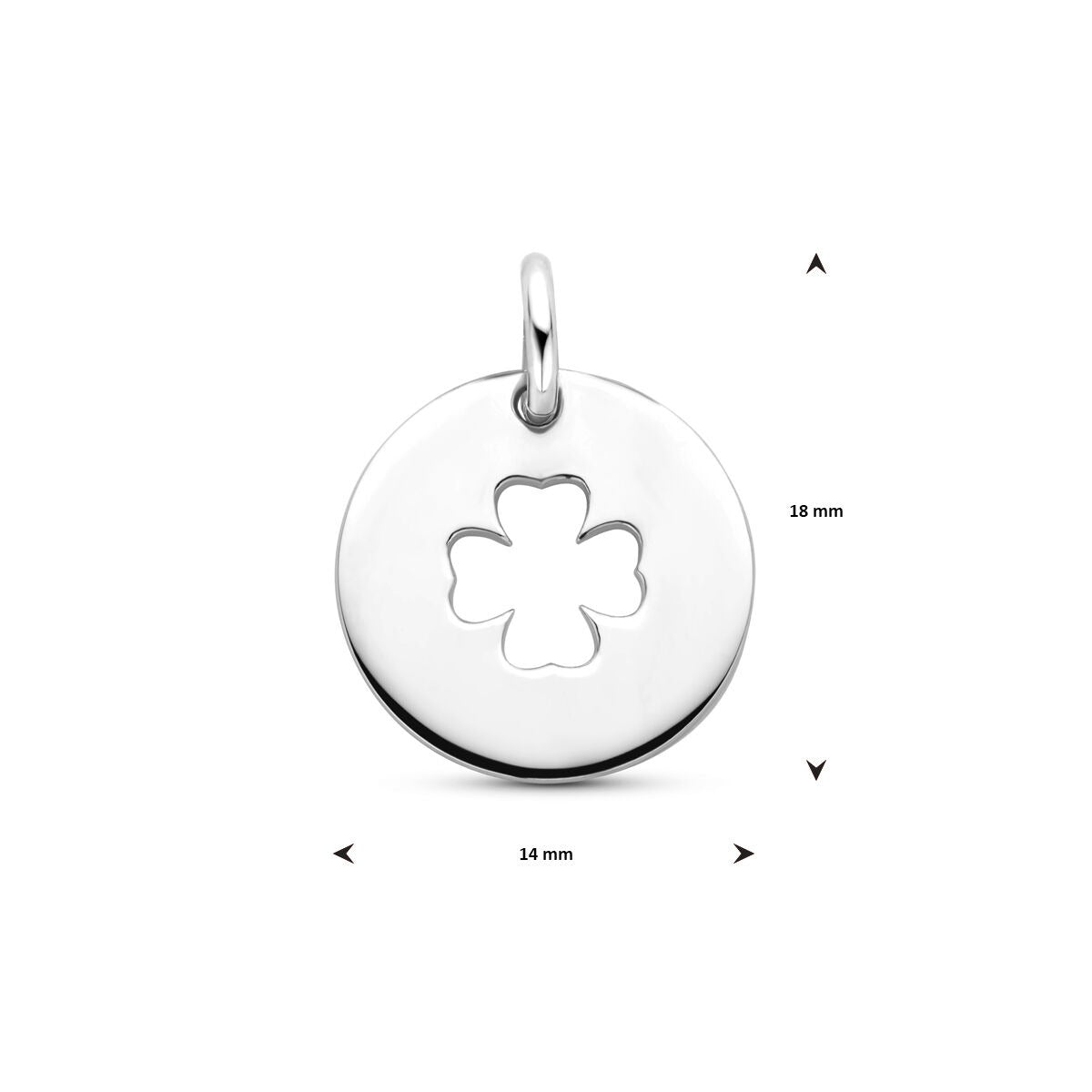 Colgante redondo de plata rodiada grabable 925