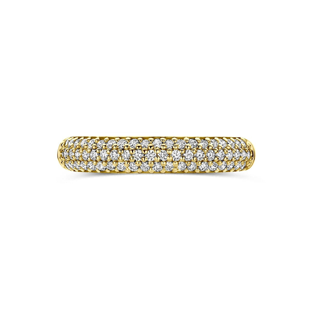 Anillo de oro amarillo de 14k con diamante cultivado en laboratorio
