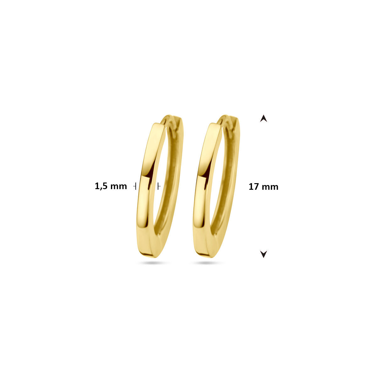 Aros de oro amarillo de 14k – 17 mm