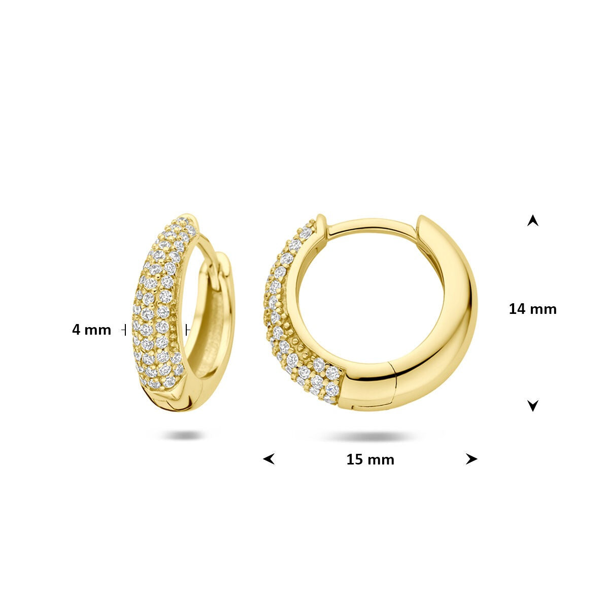 Aros chapados en oro de plata 925 con circonitas