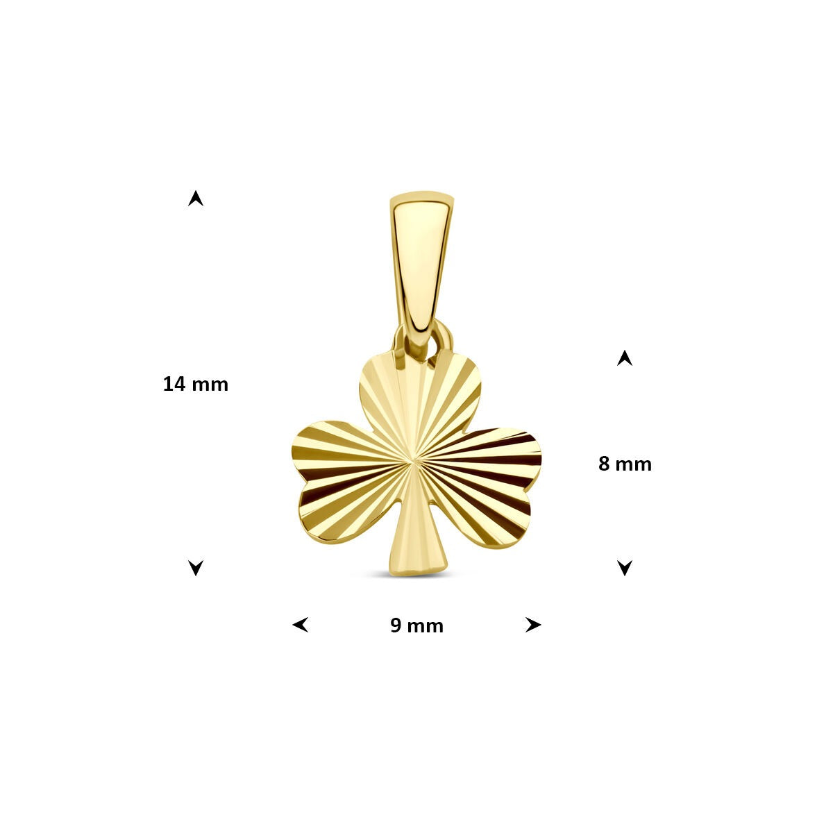 Collar de oro amarillo con colgante de trébol