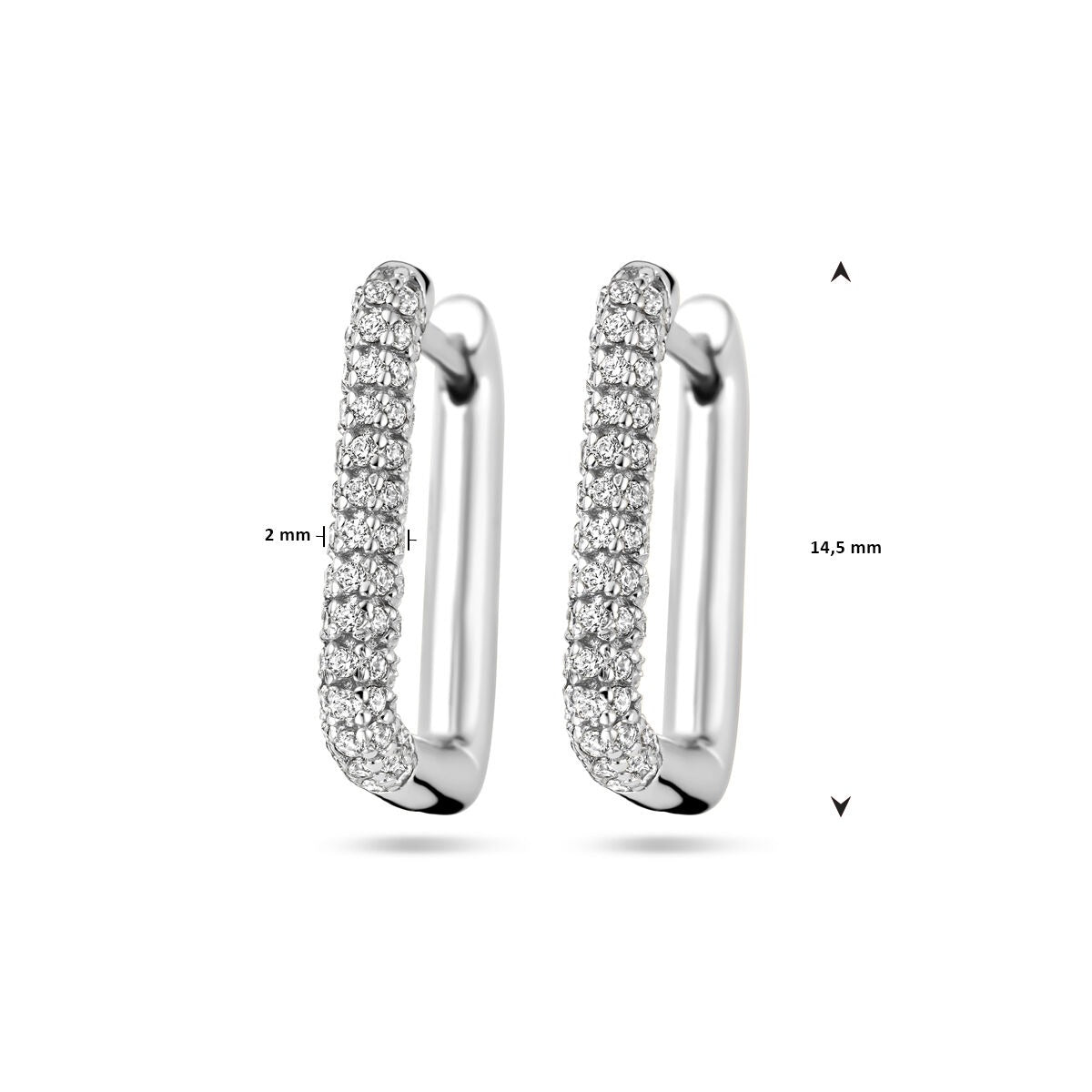 Aros de plata con circonitas – plata 925 rodiada