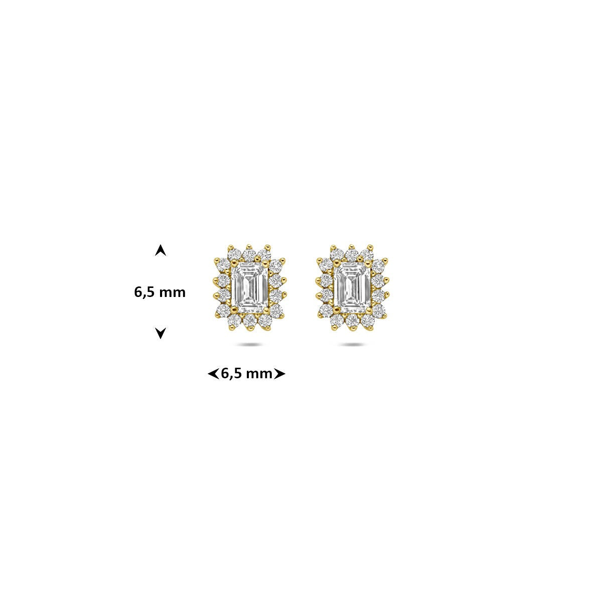 Pendientes de botón de oro amarillo con diamante cultivado en laboratorio