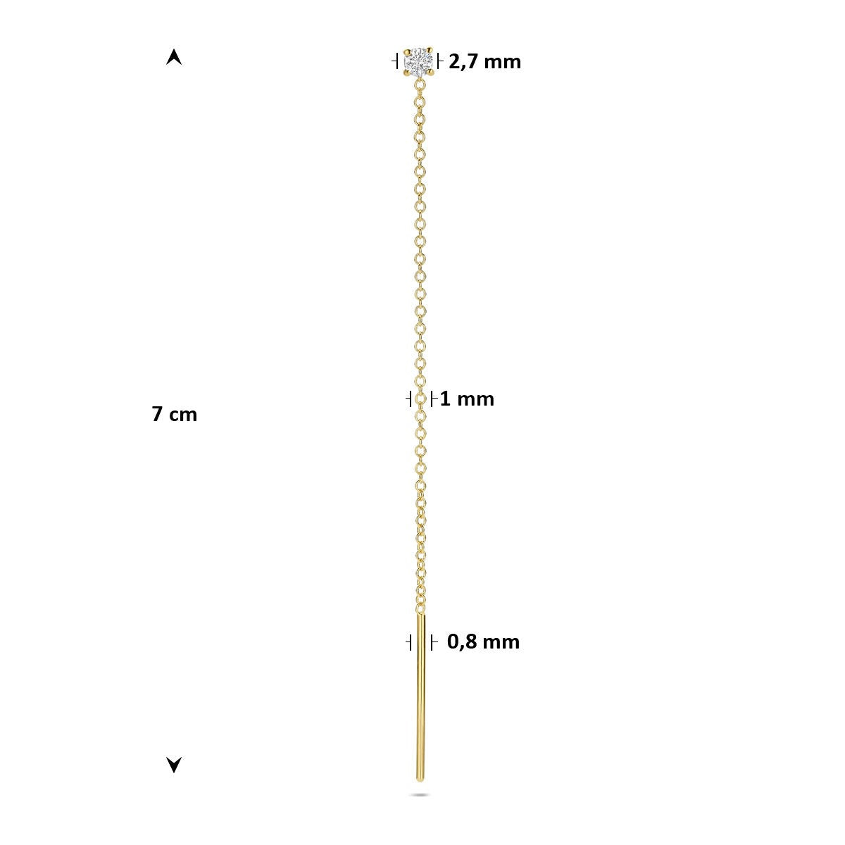 Aro de oro amarillo de 14k con diamante