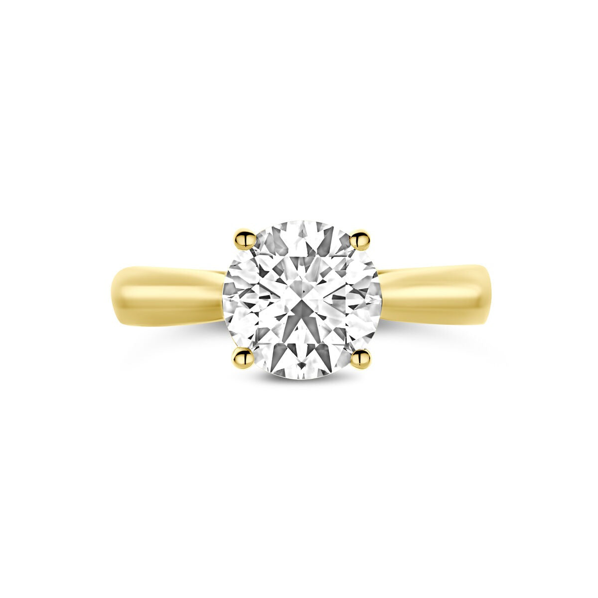 Anillo de oro amarillo de 14k con diamante cultivado en laboratorio de 2.00ct