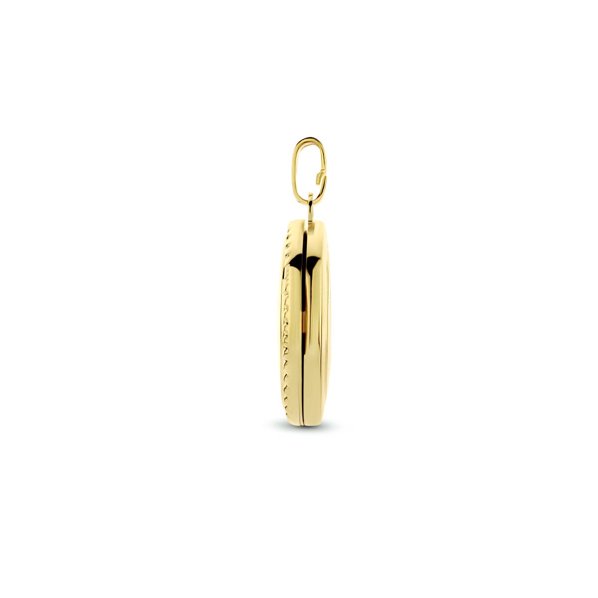 medallón ovalado de oro amarillo de 9k
