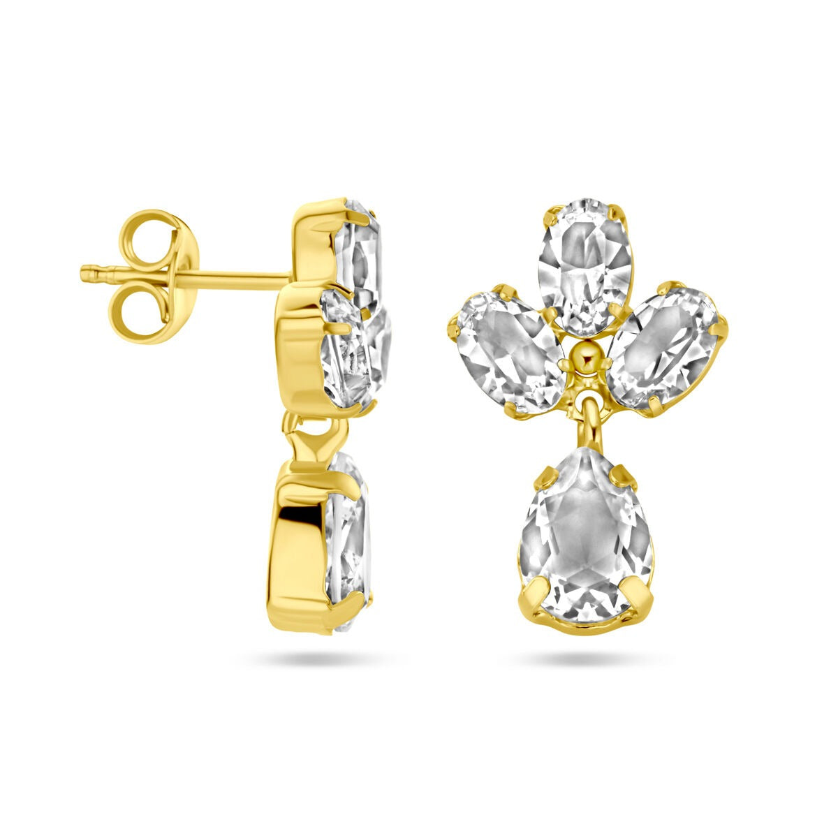 Pendientes de plata chapado en oro con cristal Swarovski – oro amarillo sobre plata 925