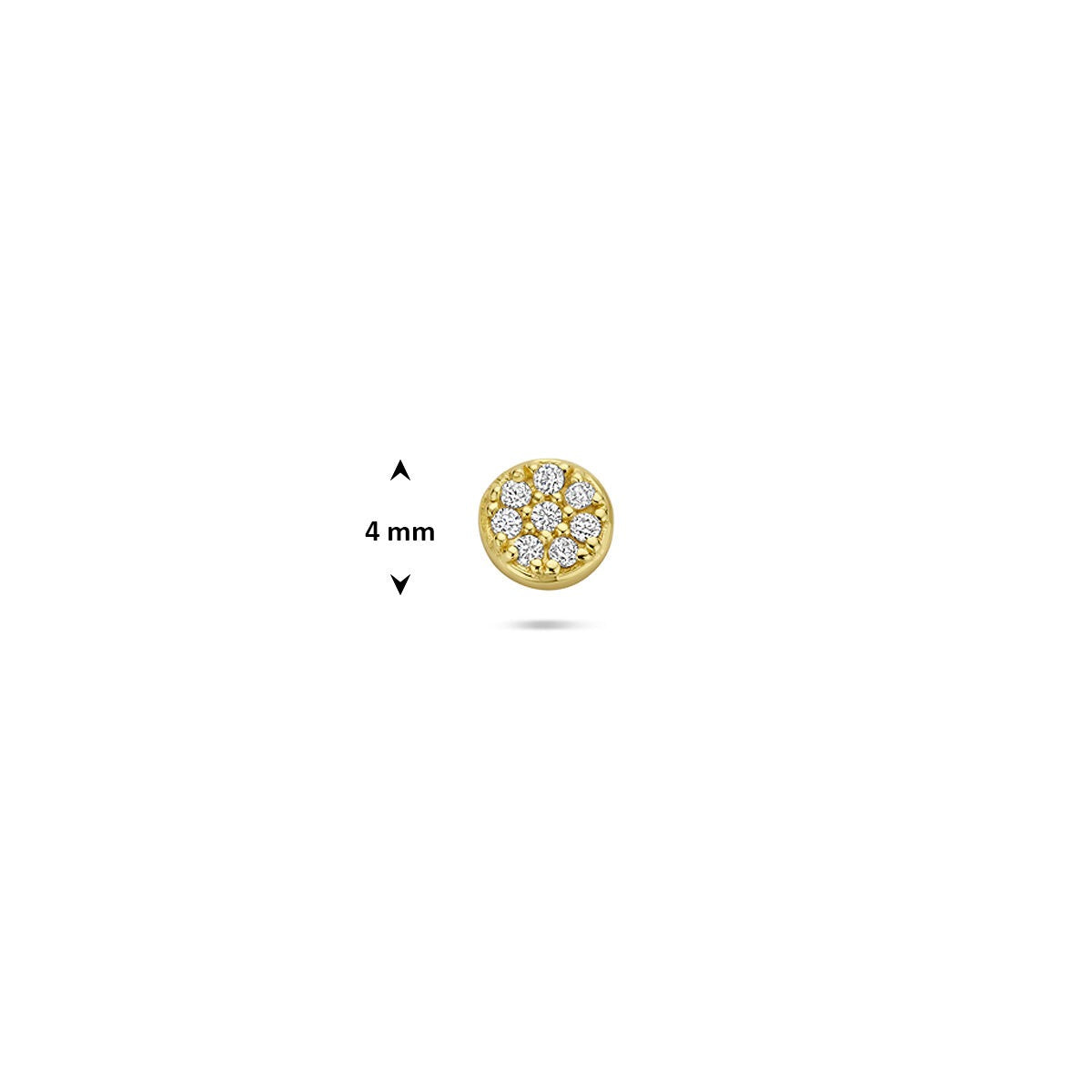 Piercing chapado en oro de plata con circonitas