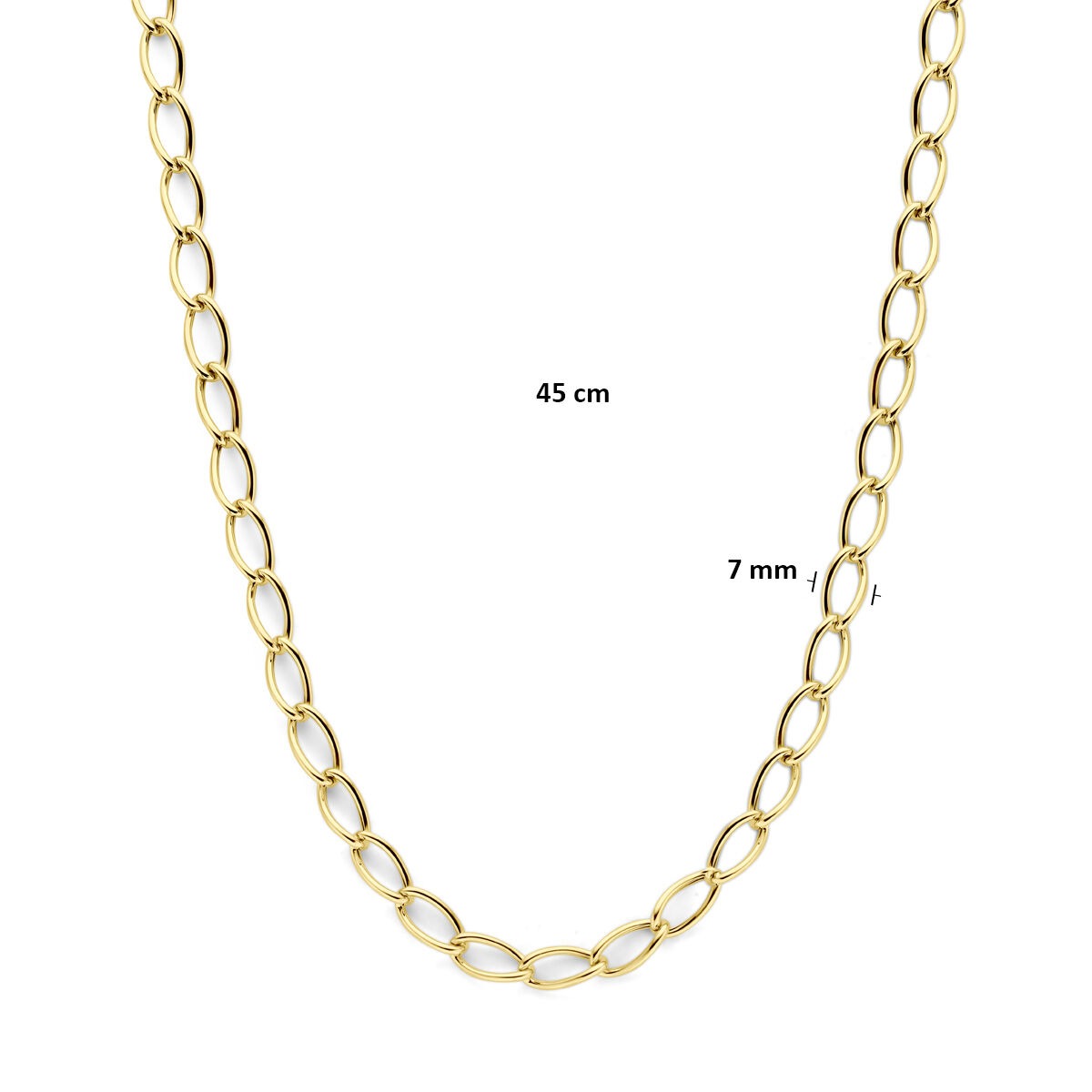 collar de ancla de oro amarillo de mujer