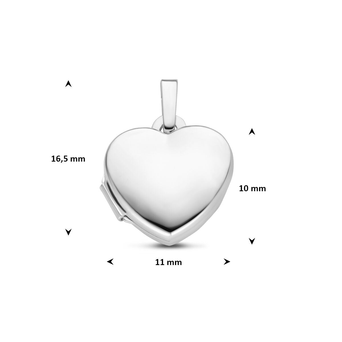 Medaillon en forma de corazón de plata – plata 925 rodiada