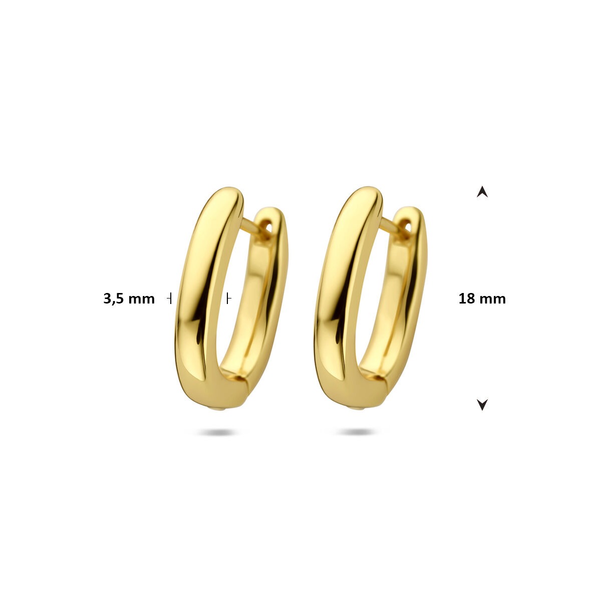 Aros chapados en oro de plata - forma clásica en brillo dorado