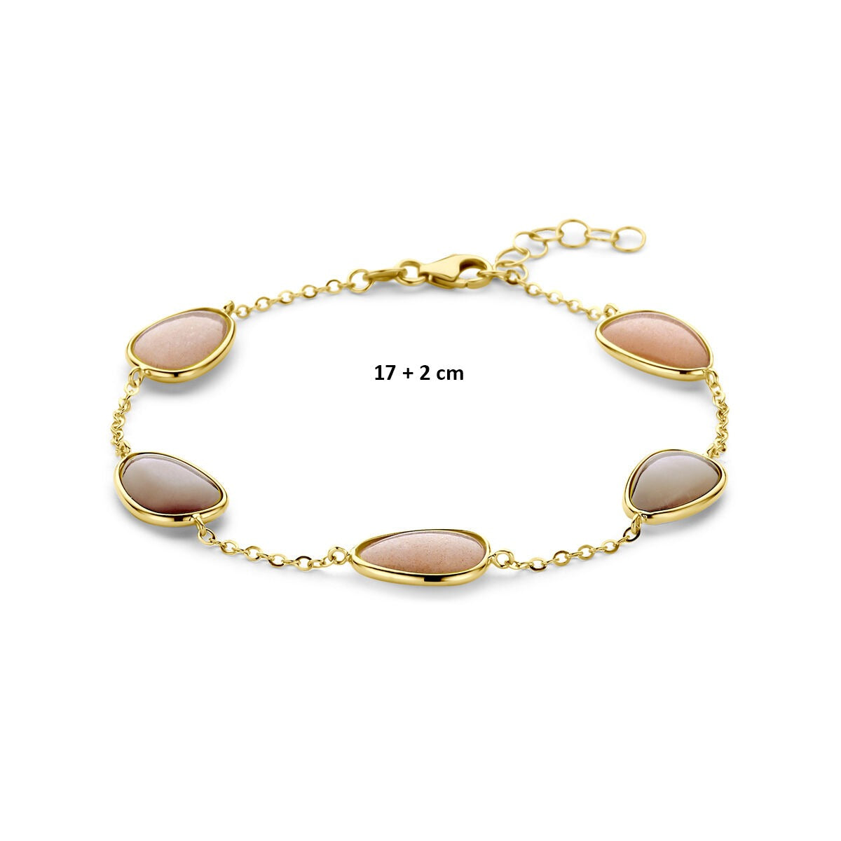14k Geelgouden armband met maansteen
