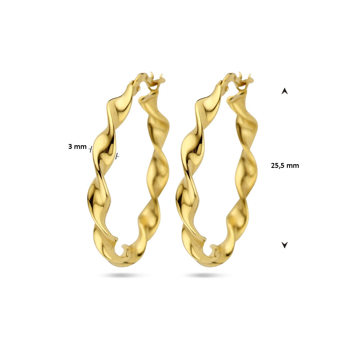 Aros de plata chapado en oro amarillo 925
