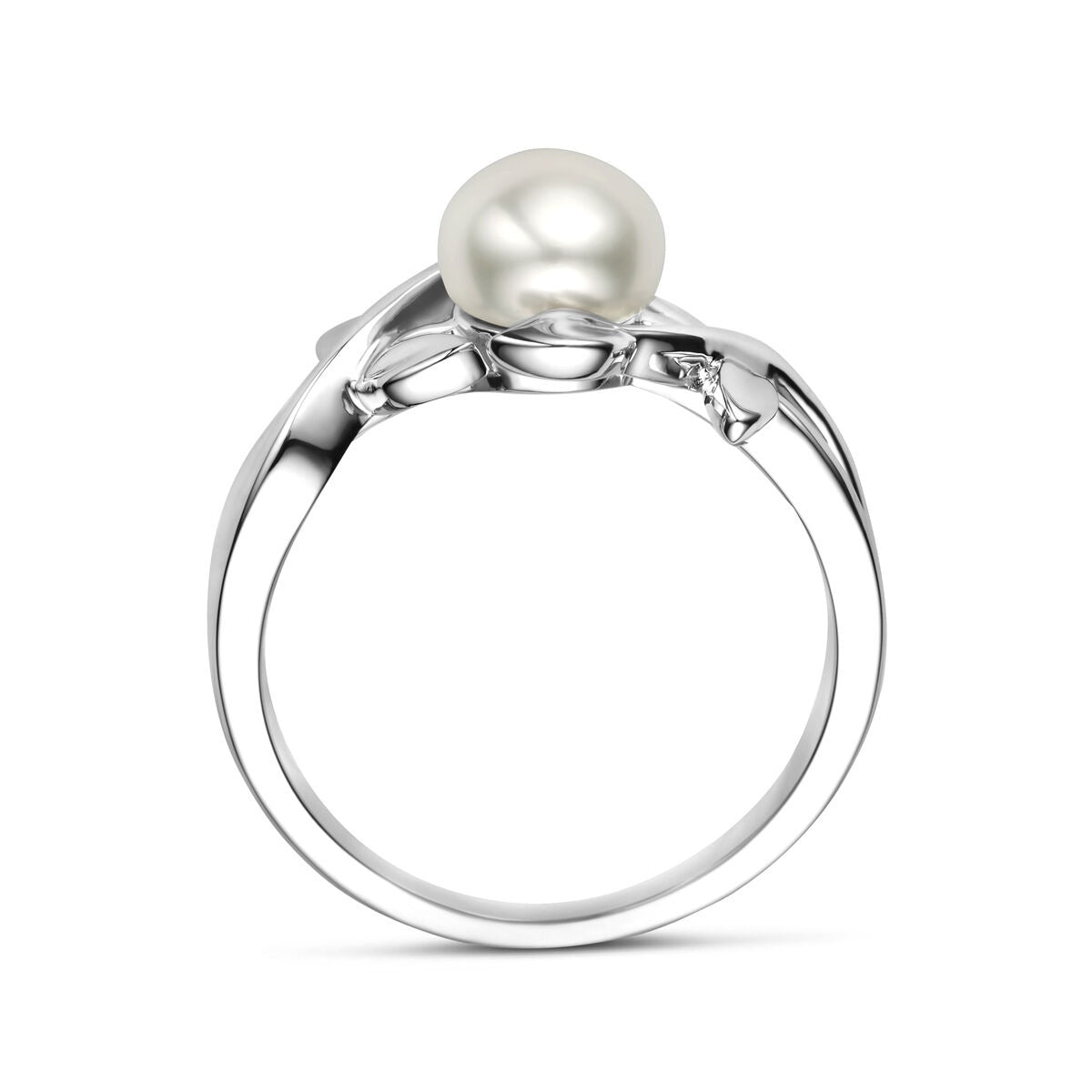 Anillo de plata con perla – rodiado