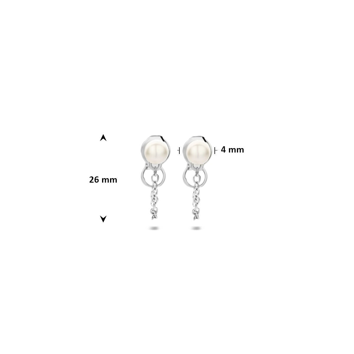 Pendientes de plata con perla – plata 925 rodiada