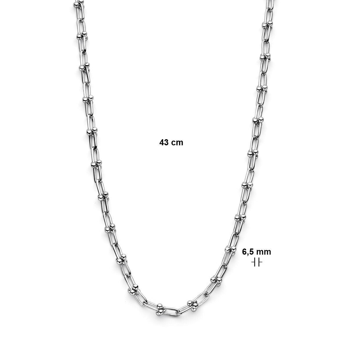Collar de plata con eslabones de fantasía - plata 925 rodiada