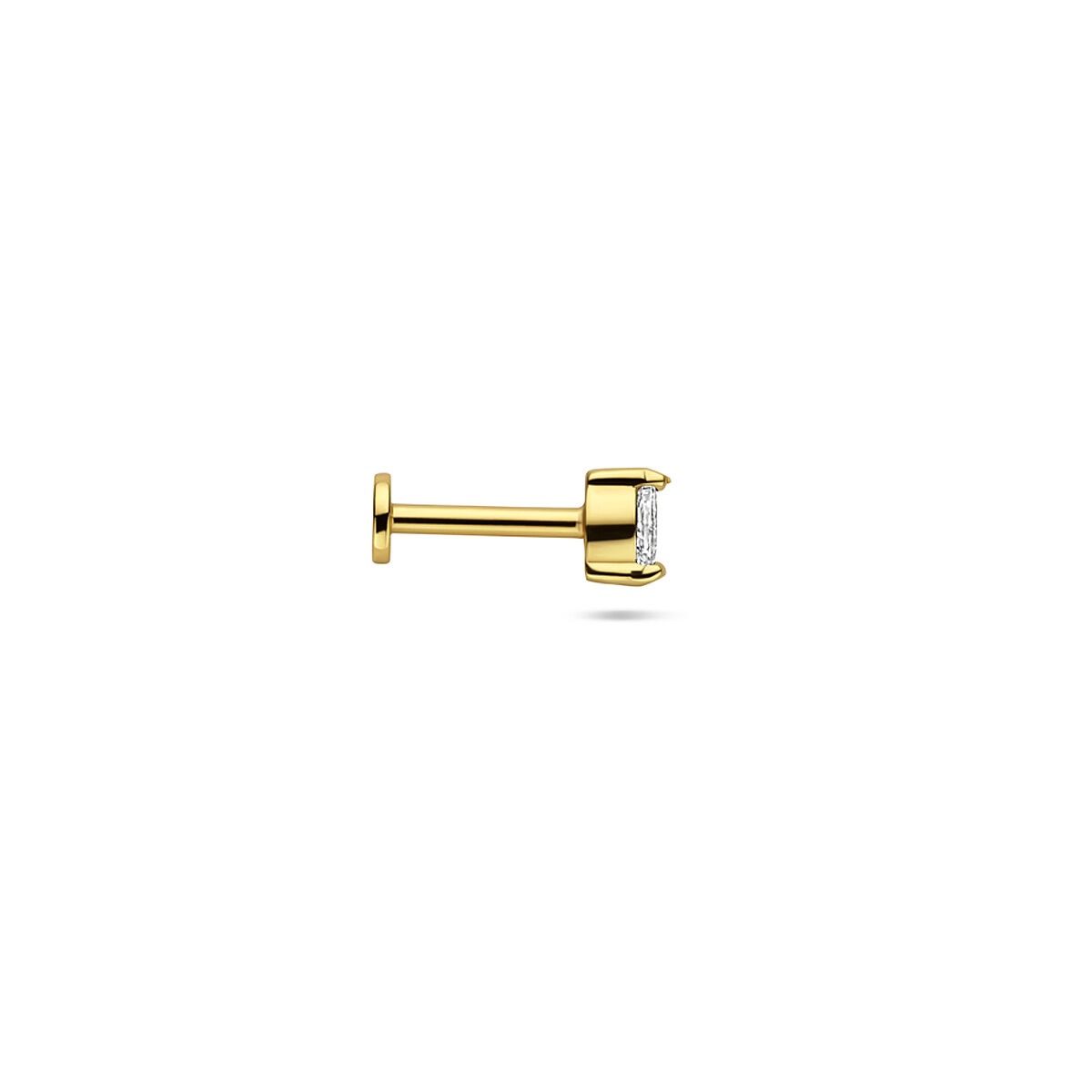 Piercing chapado en oro plata con circonitas - lujo sutil con rosca