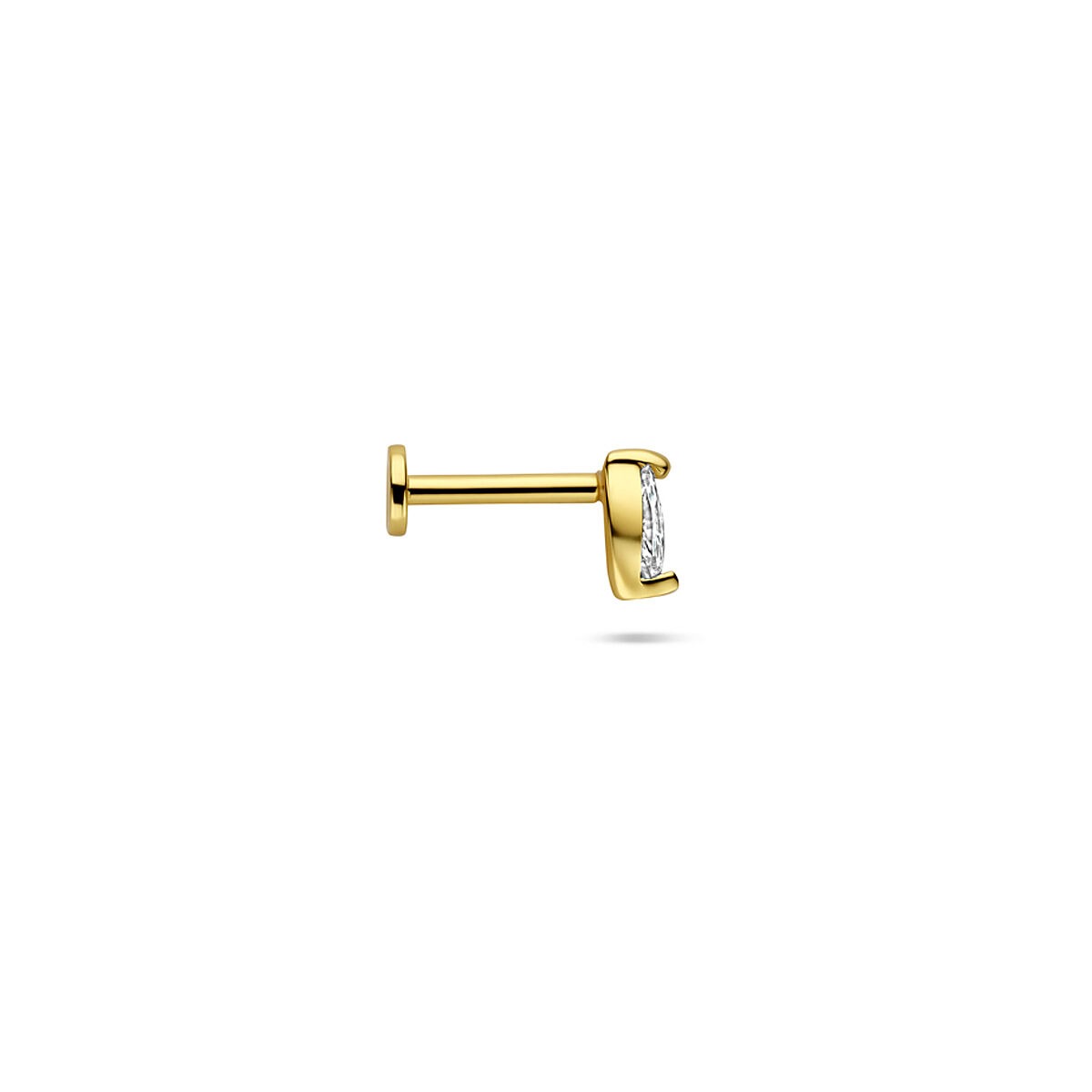 Piercing chapado en oro de plata 925 con circonita