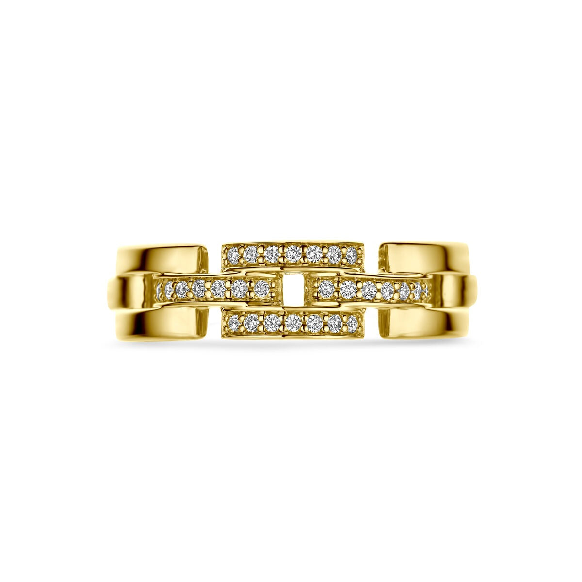 anillo de oro amarillo de 14k con diamante