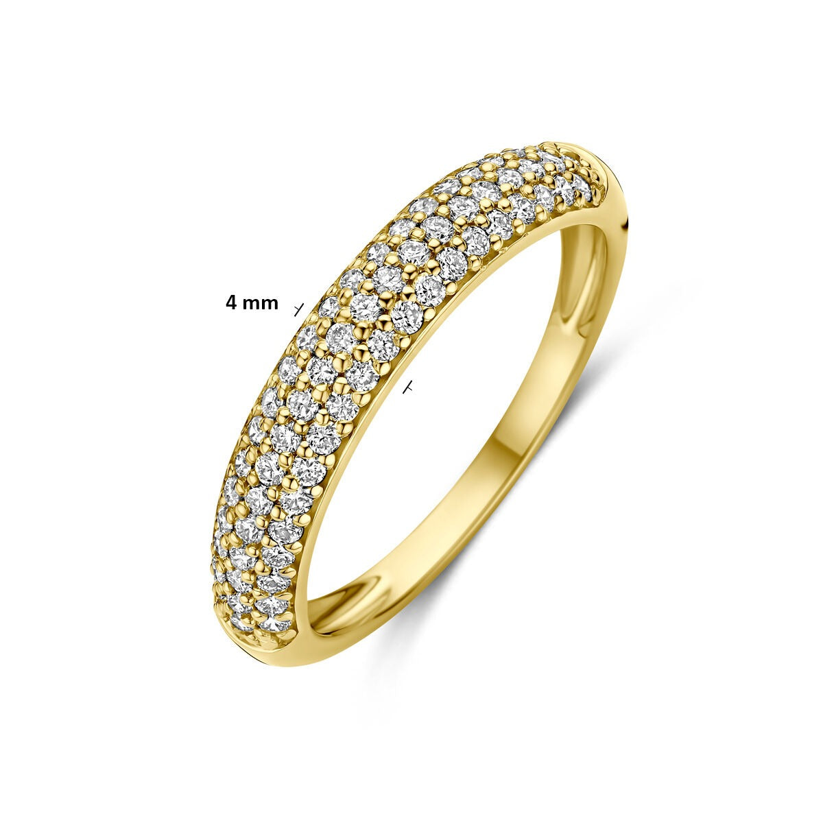 Anillo de oro amarillo de 14k con diamante cultivado en laboratorio