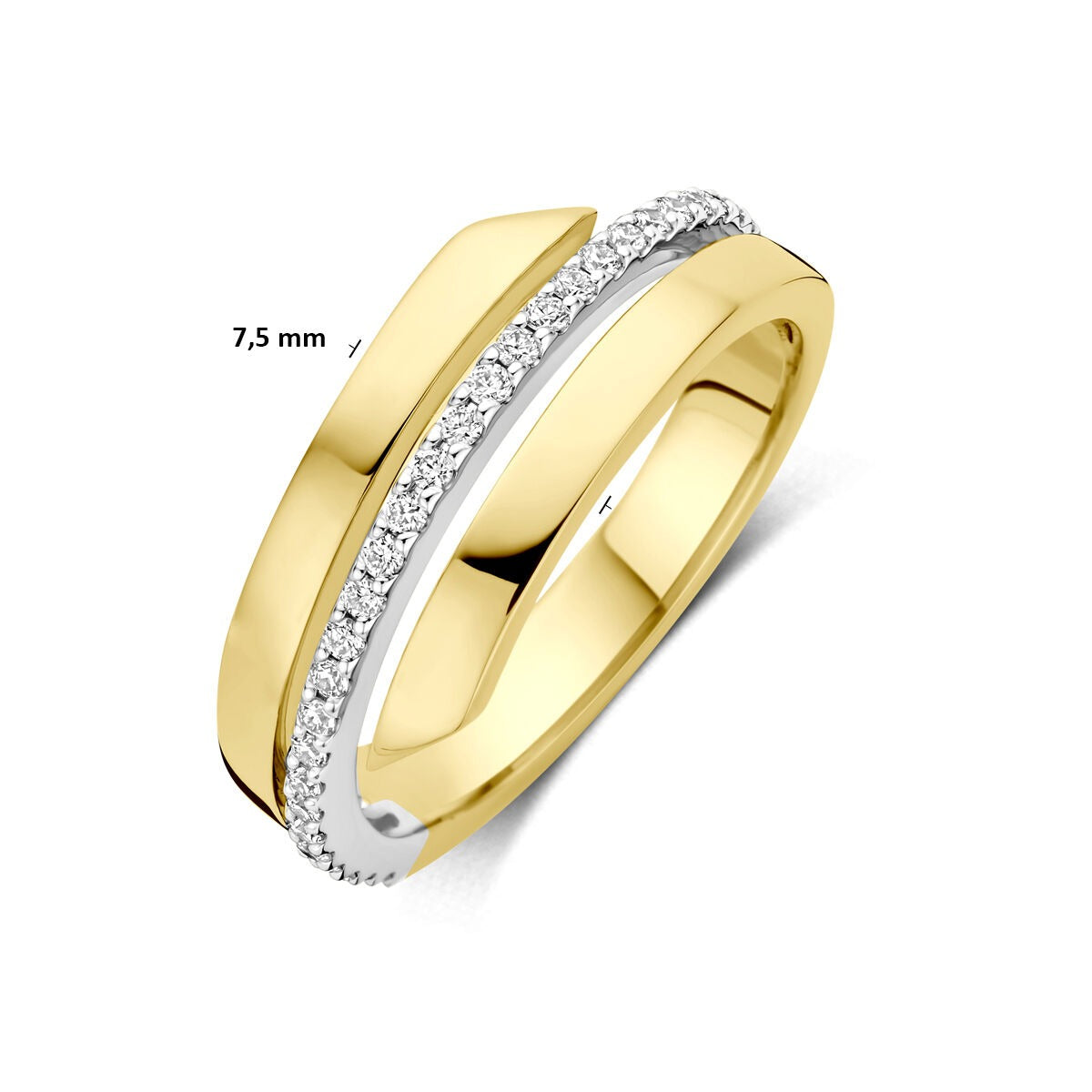 anillo de oro bicolor con diamante 0.21ct