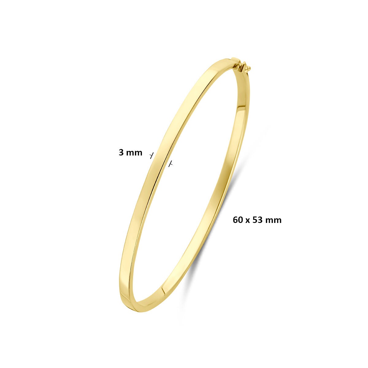 pulsera bangle de oro amarillo con núcleo de plata