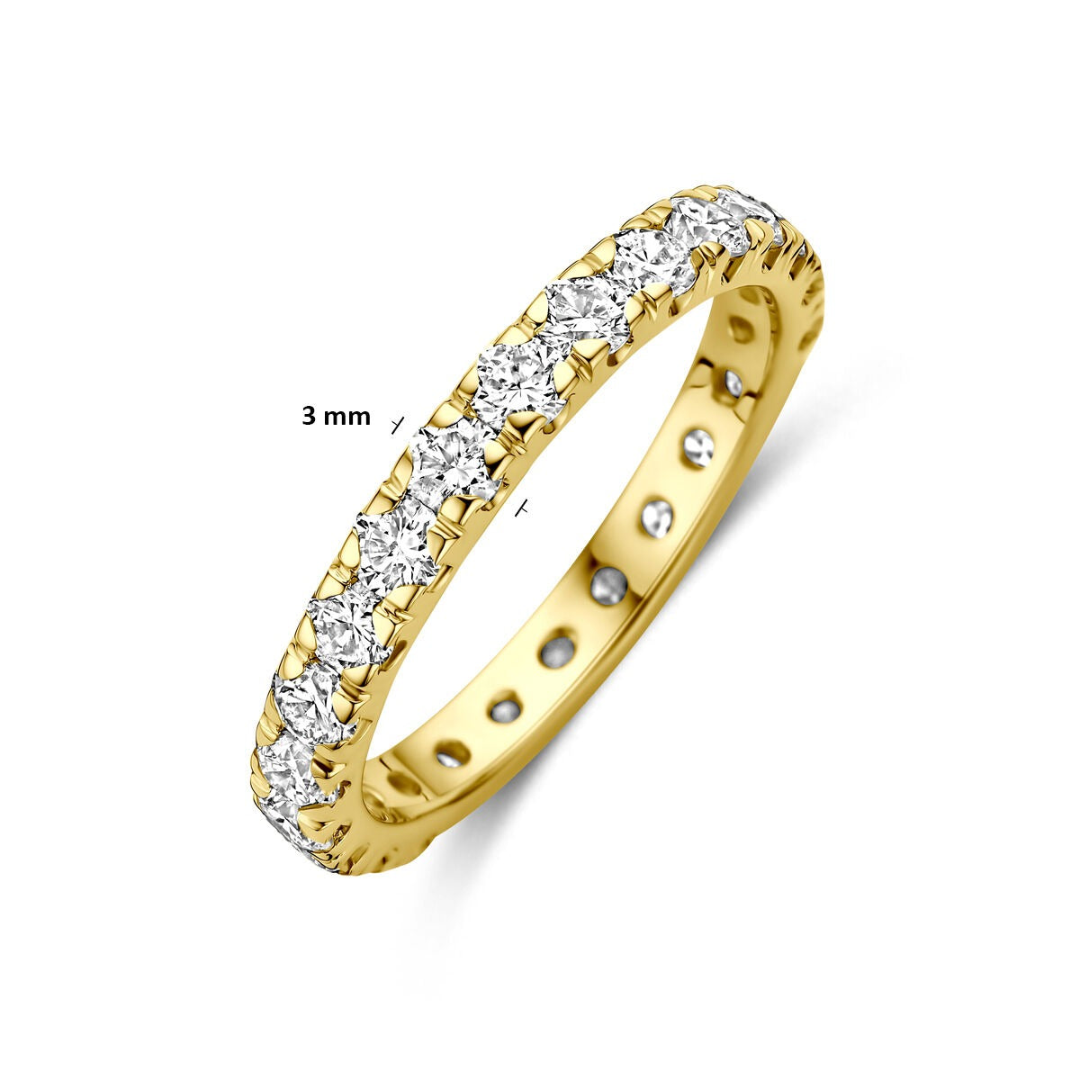 Anillo de oro amarillo de 14k con diamante cultivado en laboratorio
