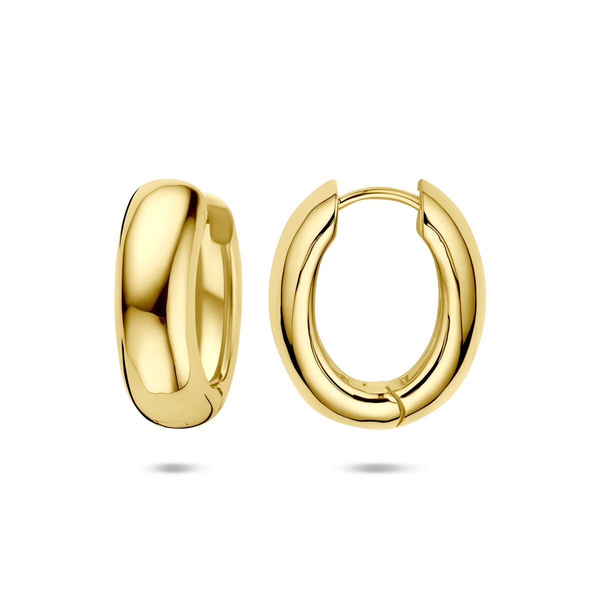 Aros chapados en oro de plata de mujer – 20 x 17 mm