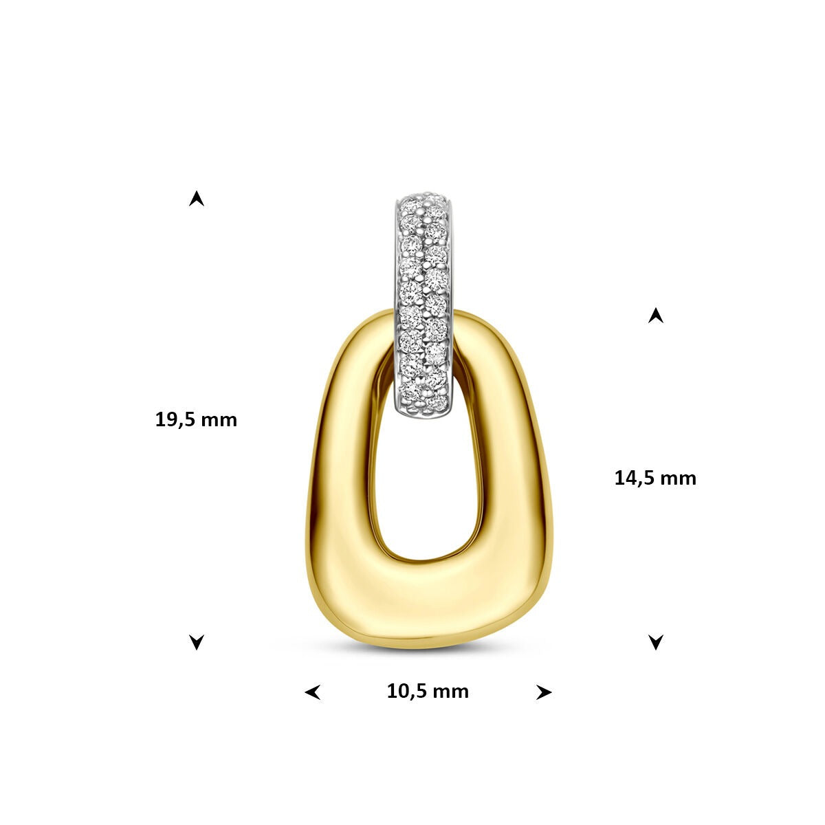 colgante de oro bicolor con diamante 0,07 ct